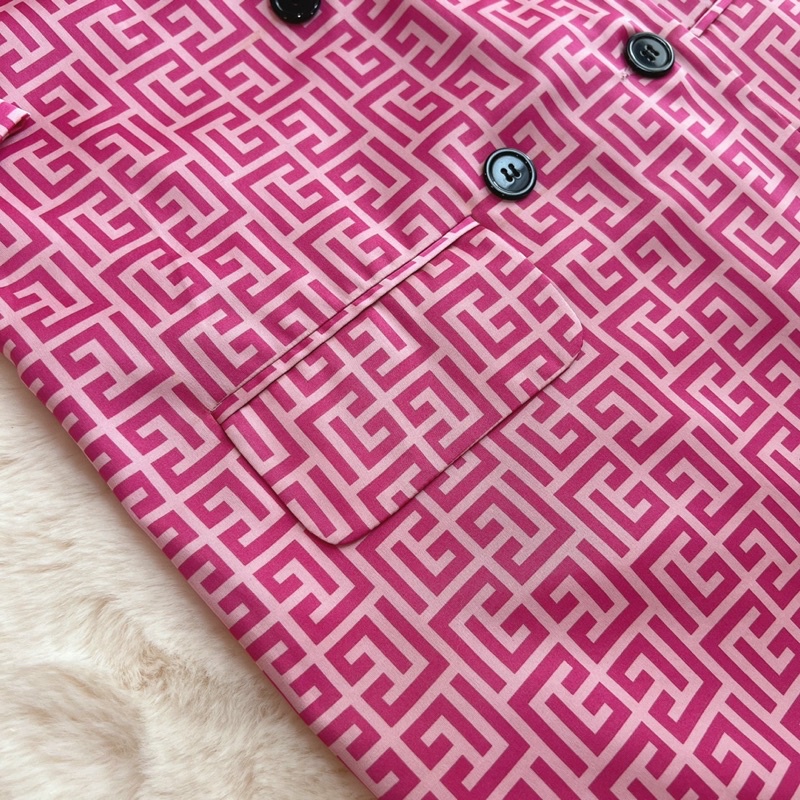 Áo khoác blazer nữ 1 lớp dáng dài họa tiết chất vải mát, có độn vai hàng thiết kế Huien Design độc đáo, áo vest nữ