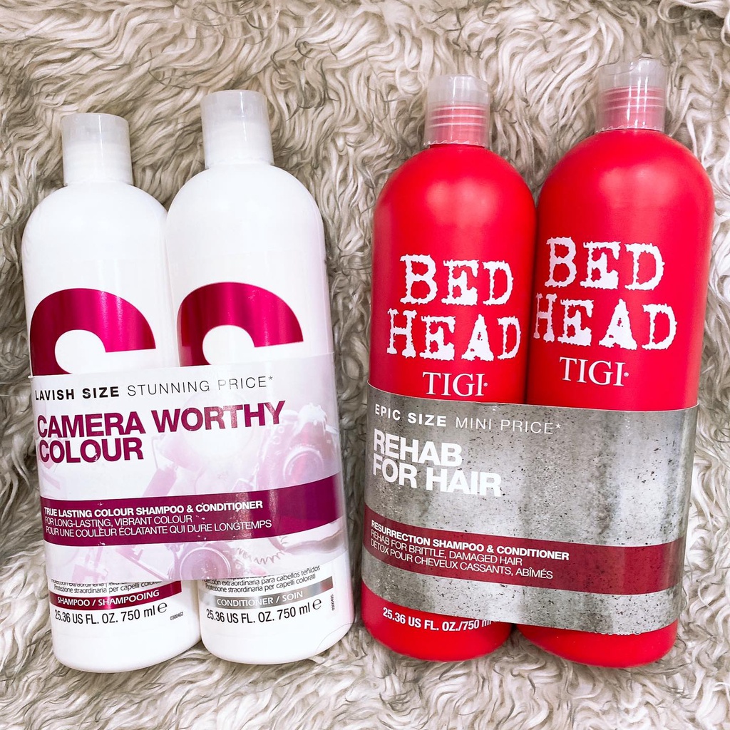 Set Gội Xả Tigi Bed Head Phục Hồi Hư Tổn Tơi Phồng Tóc - Chai 750ml*2