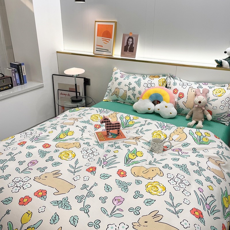 [ 15 Mẫu ] Set Bộ Vỏ Chăn Ga Cotton Poly Hoạt Hình Dễ Thương, Chất Liệu Vải Đanh Mát -shinbedding