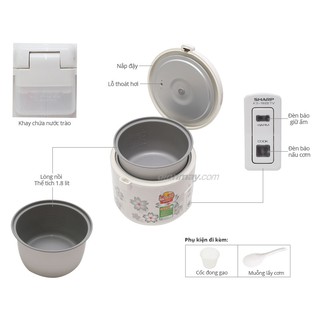 Nồi cơm điện Sharp 1.8 lít KS-182ETV