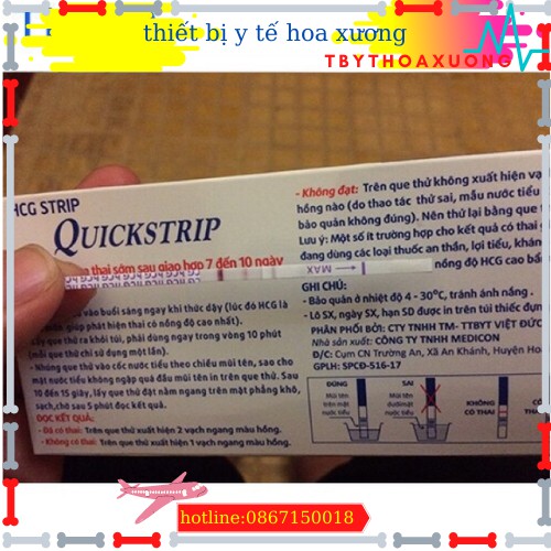 Que Thử Thai Quickstrip Test Bằng Nước Tiểu