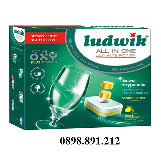 Combo Viên Rửa Chén Bát Ludwik Hộp 50 Viên Nhập Khẩu Chính Hãng Ba Lan Hương Chanh Thơm Mát