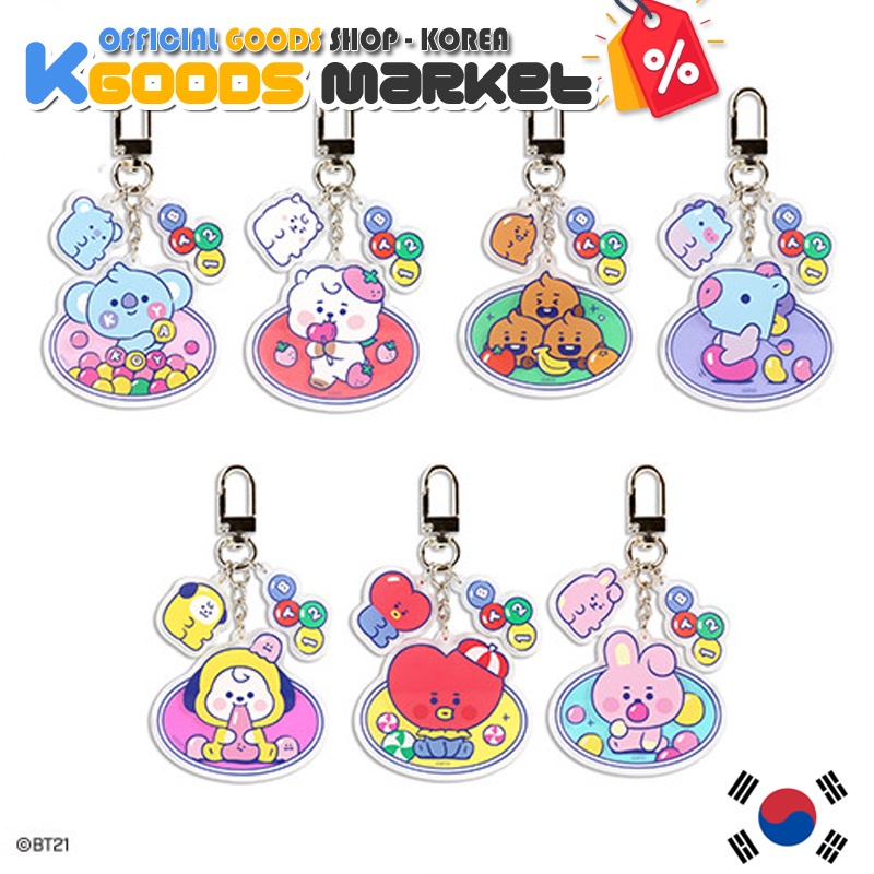 Móc Khóa Nhựa Acrylic Hình Bt21 Dễ Thương