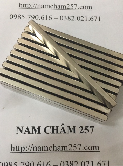Nam châm viên khối 100x10x5mm siêu mạnh, loại nam châm trắng đất hiếm 100x10x5mm lực hút siêu mạnh