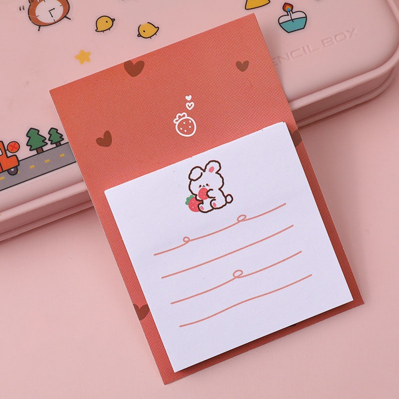 Set 30 Giấy Ghi Chú Dính Chắc Chắn In Hình Gấu Hoạt Hình Dễ Thương Sáng Tạo Có Thể Xé Ra Cho Học Sinh