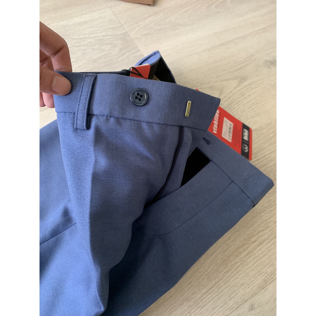 Quần tây Nam Vĩnh Tiến Trơn Màu Dáng Trẻ Xanh Coban