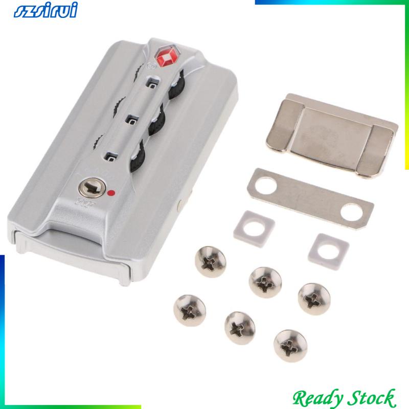 Ổ Khóa Mật Mã 3 Số TSA Màu Bạc An Toàn Cho Vali / Vali