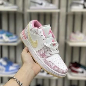 Giày thể thao nữ Jordan màu hồng cổ cao cổ thấp, giày sneaker nữ JD1 màu hồng cao cổ thấp cổ, giày nữ JD1 Pink high, low | BigBuy360 - bigbuy360.vn