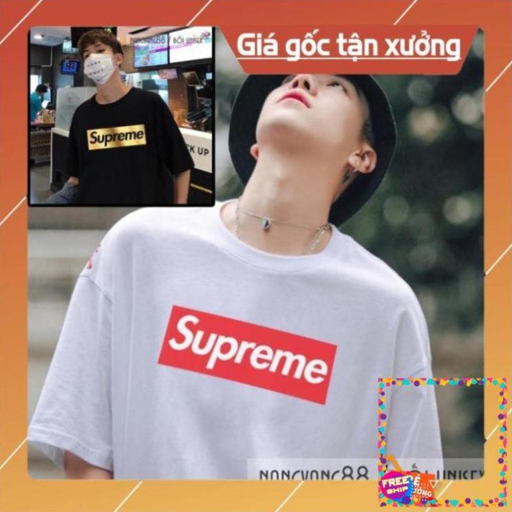 [SUPER] [SALE] (SALE) Áo Thun Tay Lỡ Unisex Supreme Siêu Đẹp vải cotton thoáng mát