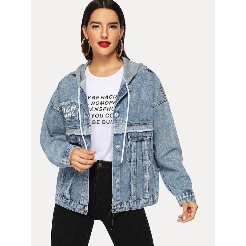 [ Ảnh thật ] Áo khoác Jeans Unisex Rich MC
