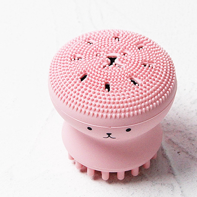 Cọ Rửa Mặt Mát Xa Tẩy Tế Bào Chết Hình Bạch Tuộc Dễ Thương Phong Cách Hàn Quốc