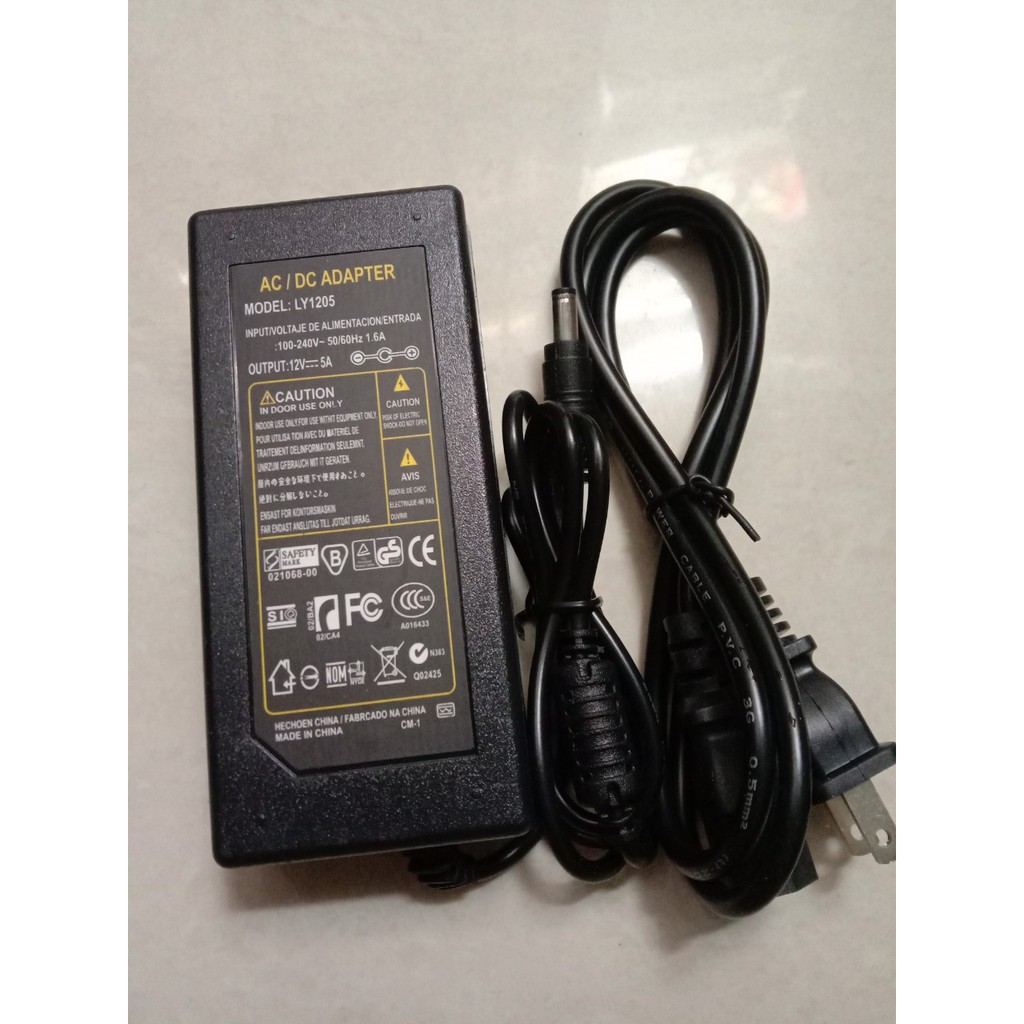Bộ Nguồn nhựa 12V-5A dùng cho đèn led 12v