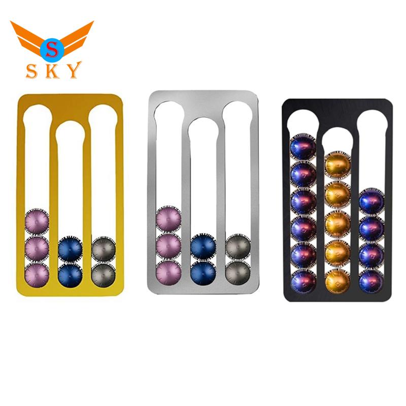 Giá đỡ cốc lọc cà phê cho máy pha cà phê Nespresso Vertuo sức chứa 17 màu vàng