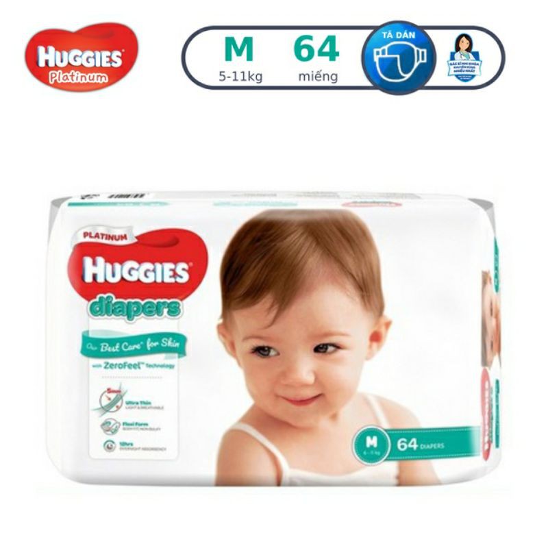 TÃ DÁN HUGGIES PLATINUM M64 ,L54 ,Xl44