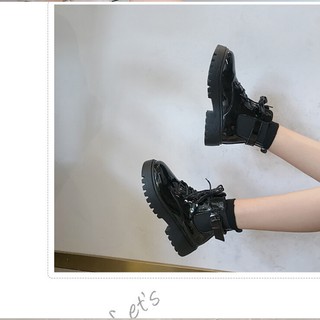 Boot nữ da Yang Mi B02 cột dây cá tính hot trend 2020