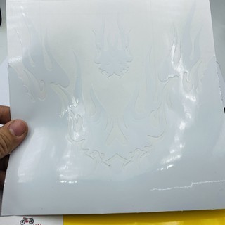 Tem decal hình ngọn lửa dán dè trước sau xe máy (giá 1 cái)