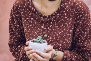Vòng cổ mặt gốm in hình Cute