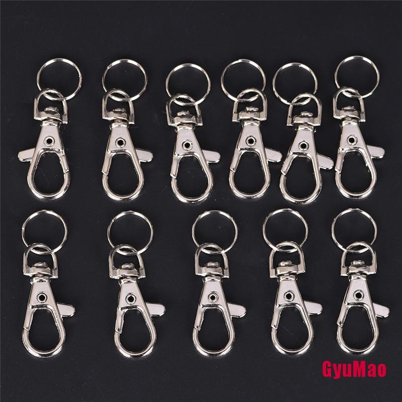 Set 10 Móc Khóa Dạng Kẹp Màu Bạc Tiện Dụng