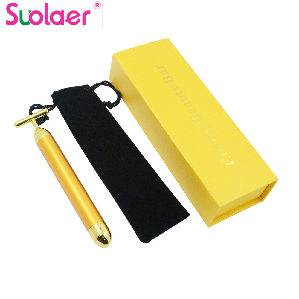 Cây lăn massage mặt SUOLAER bằng vàng 24K chăm sóc da