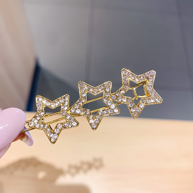 Kẹp tóc đính đá hình ngôi sao xinh xắn dành cho nữ