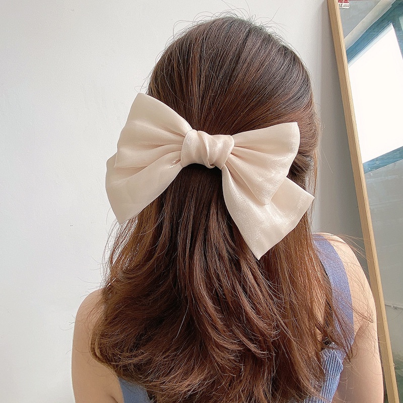 Kẹp Tóc Hình Nơ Bằng Lụa Thời Trang Hàn Quốc Cho Nữ