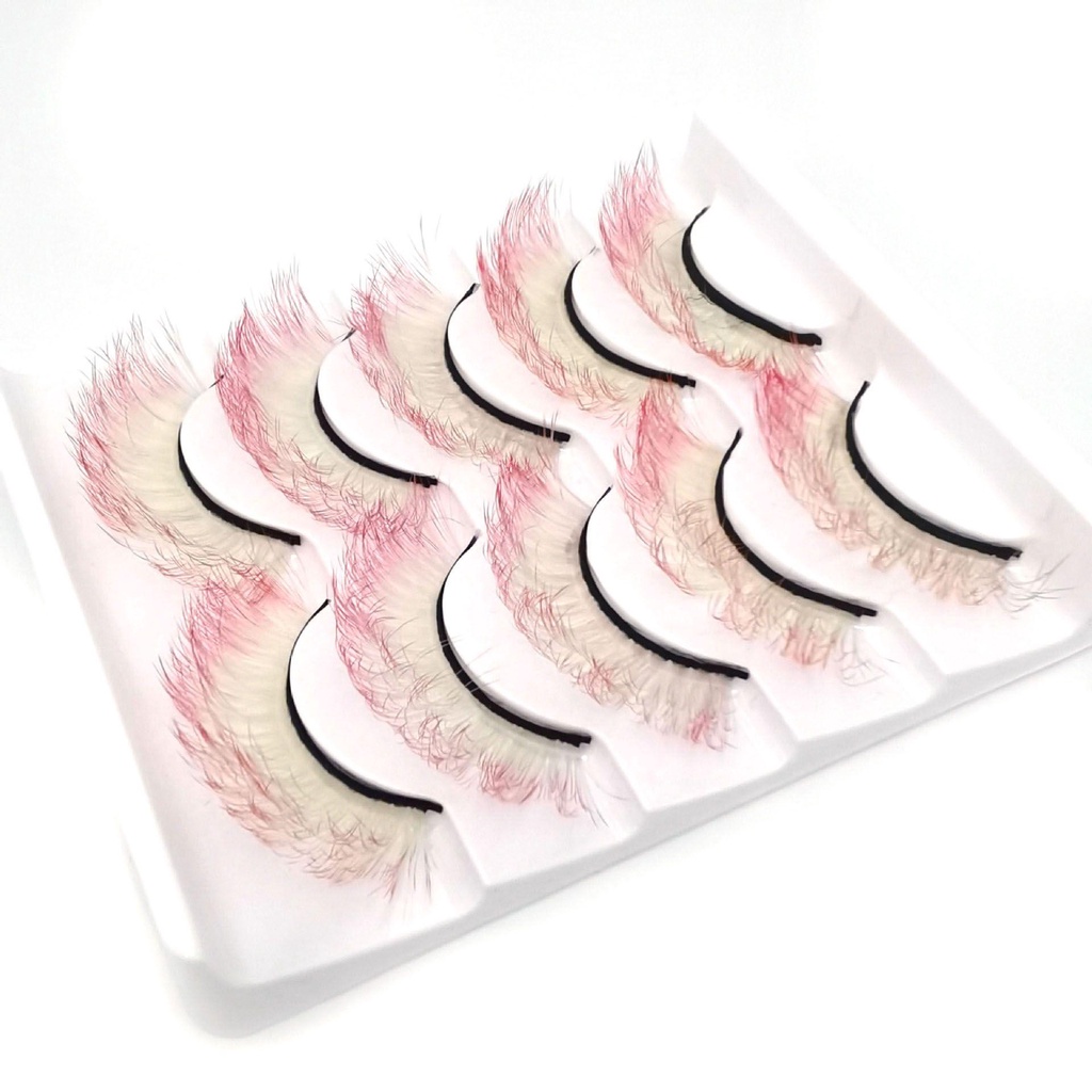 Set 5 Cặp Lông Mi Giả 3D Cong Tự Nhiên Tái Sử Dụng Màu Sắc Gradient Dành Cho Nữ