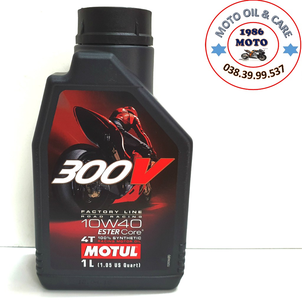 [Tem 3 lớp]Dầu nhớt tổng hợp cao cấp Motul 300V Factory Line 10W-40 Châu Âu 1L