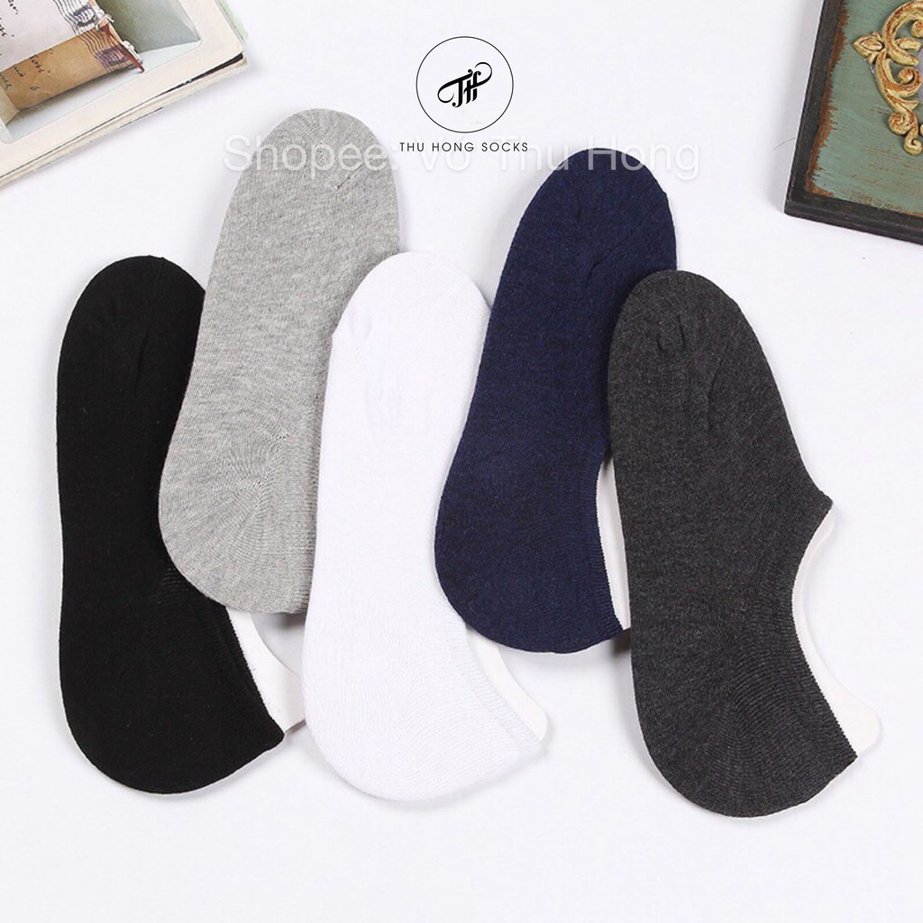 Tất Lười Nam, Vớ Nam đi giày lười có đệm cao su chống trượt gót chân TH Socks 02