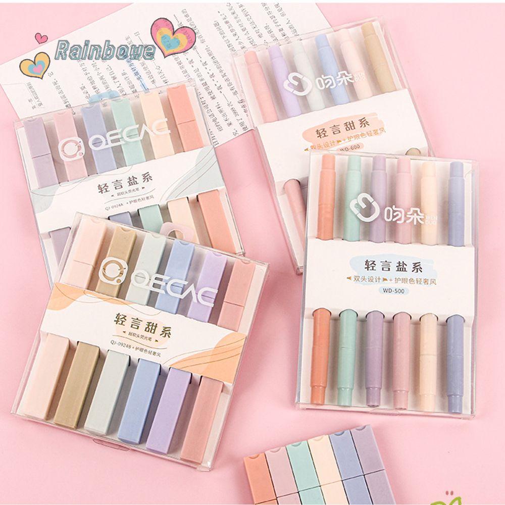 Set 6 Bút Dạ Quang Màu Sắc Cầu Vồng
