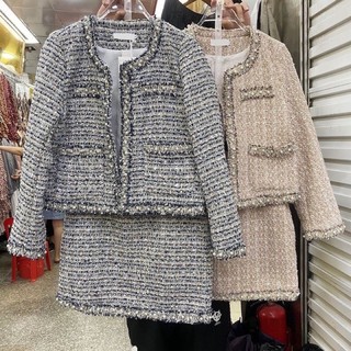 SET DẠ TWEED ĐÍNH VIỀN CƯỜM