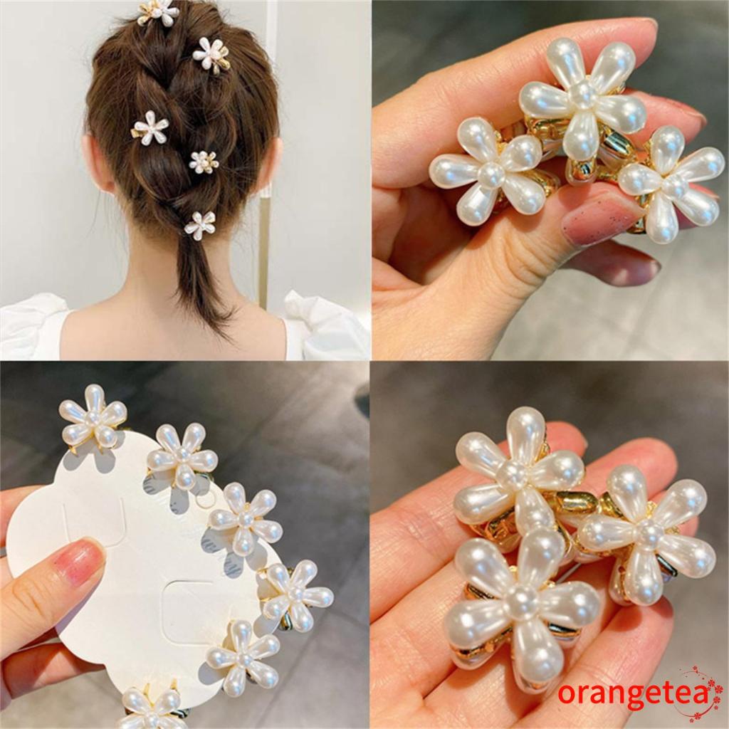 Kẹp tóc hình bông hoa bằng ngọc trai giả thời trang xinh xắn cho nữ