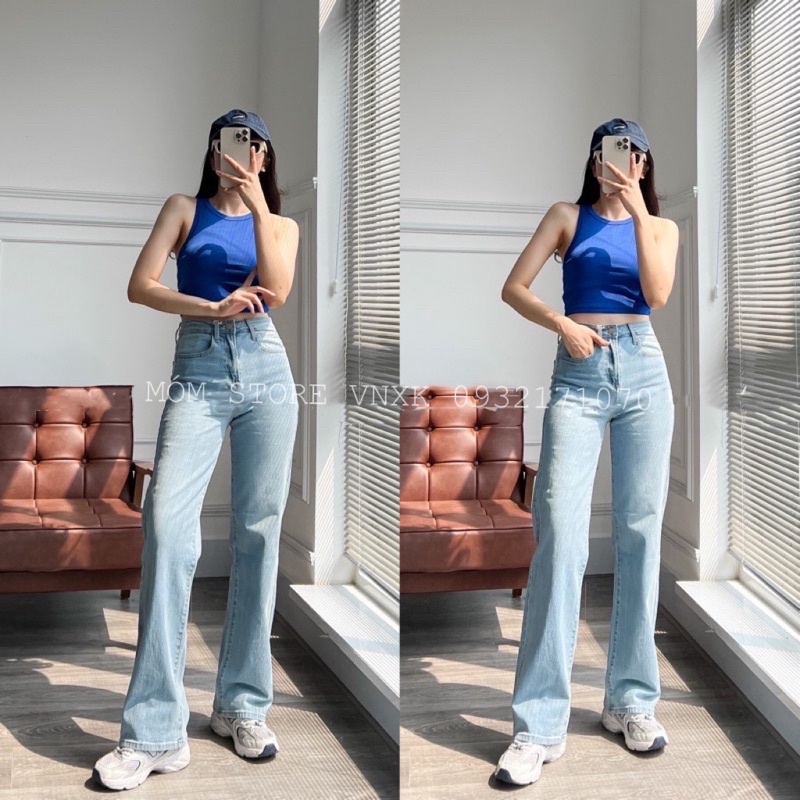 Quần Jeans Suông Culottes Dáng Dài Xuất Chuẩn