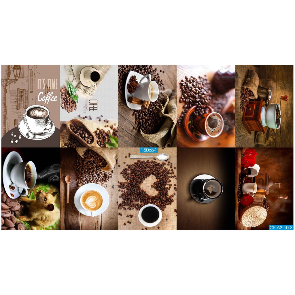 Combo Set 10 tờ Decal dán tường Coffee siêu đẹp