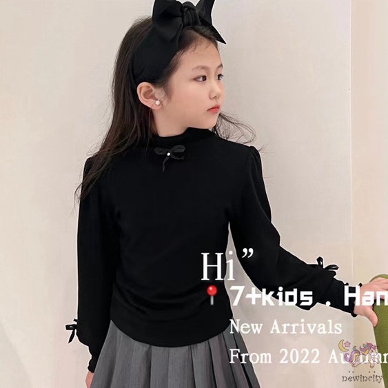 Áo Kiểu Tay Phồng Dài Thời Trang Thu Đông Hàn Quốc Cho Bé Gái