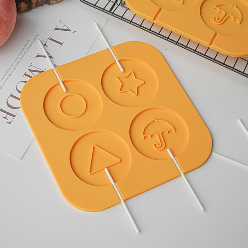 Khuôn Silicone Làm Bánh 4 Ô Hình Tam Giác/Ngôi Sao/Ô Dù Dễ Lau Chùi