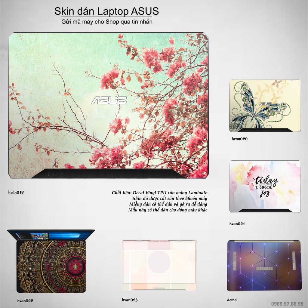 Skin dán Laptop Asus in hình Hoa văn _nhiều mẫu 4 (inbox mã máy cho Shop)