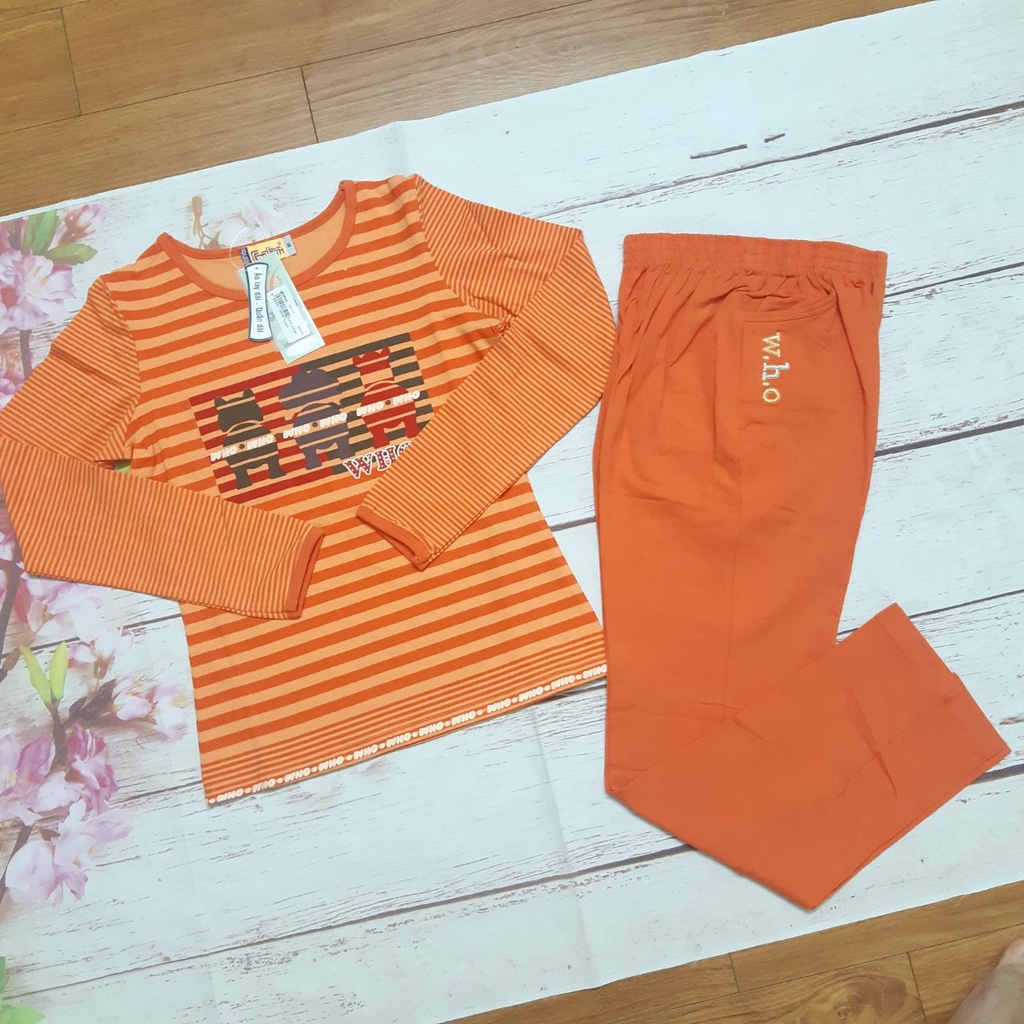 Thanh lý bộ đồ nữ, bộ mặc nhà thu đông Gia Hồi chất liệu cotton mẫu 3 Bạn Vui