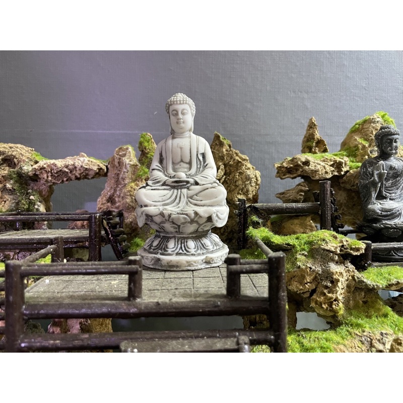 Tượng phật tam thế trang trí tiểu cảnh, non bộ, sân vườn