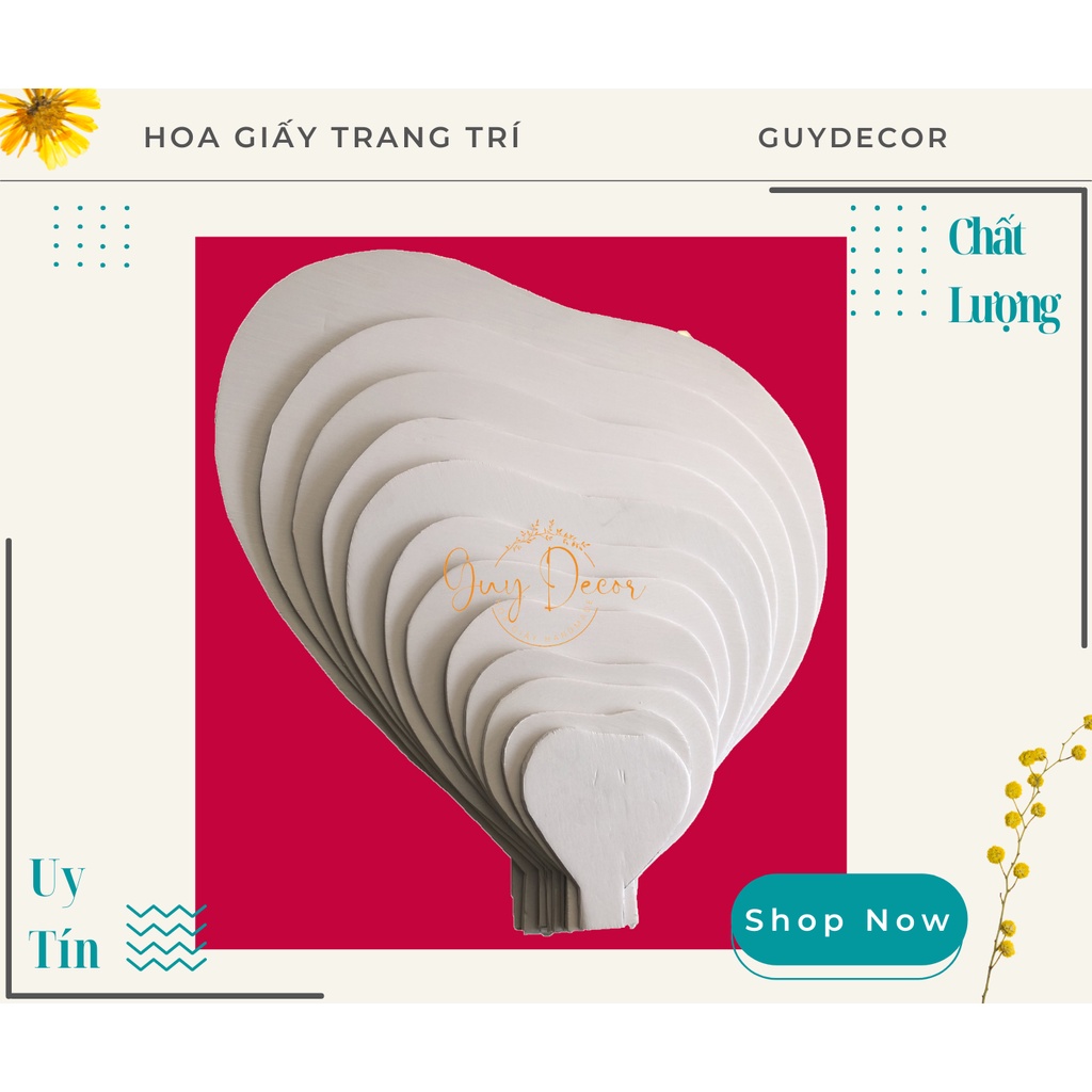 Set 10 cánh hoa mẫu làm hoa hồng giấy mỹ thuật