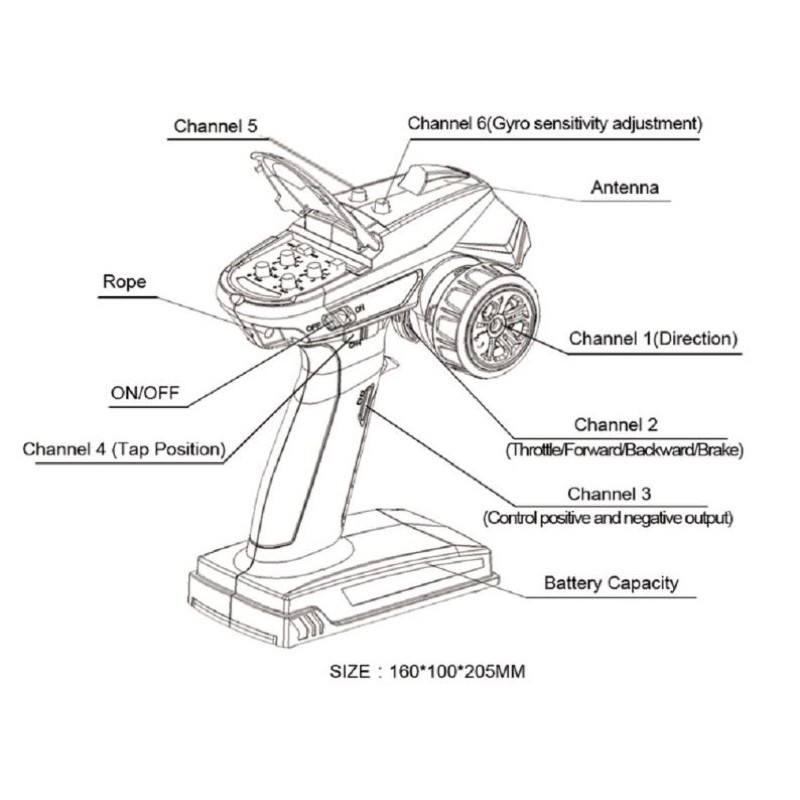 Bộ điều khiển từ xa 6CH DUMBORC X6 2.4G có bộ thu X6F/X6FG cho xe, tàu điều khiển từ xa.