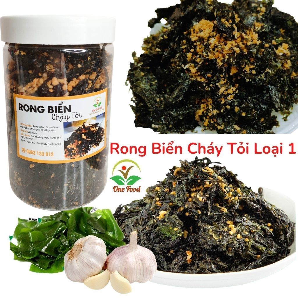 Rong Biển Cháy Tỏi Loại 1, RONG BIỂN CHÁY TỎI MÈ RANG, Đồ Ăn Vặt Hà Nội, OneFood68