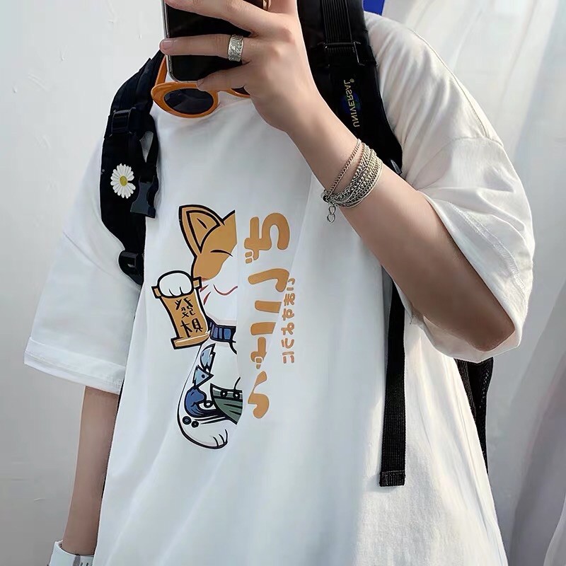 Áo phông unisex form rộng WIND oversize tay lỡ Mèo Hàn thời trang nam nữ ulzzang | BigBuy360 - bigbuy360.vn