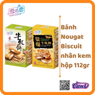 (2 loại) Bánh Nougat Biscuit nhân kem hộp 112gr