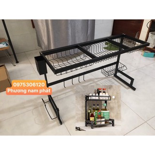 Kệ chén bát đa năng 85CM và kệ gia vị inox sơn tĩnh điện LEKUTE giá tốt hàng chắc chắn lớp sơn 5 lớp dày bền