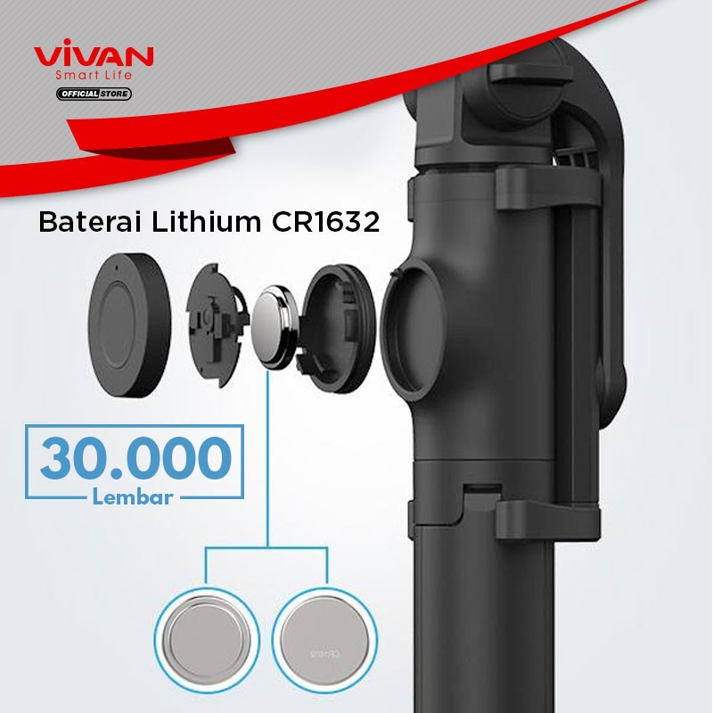 Gậy Chụp Hình Remote Bluetooth VIVAN ST-B01 Đa Năng Có Giá Đỡ Xoay 360 Độ Dễ Dàng Mang Theo- BẢO HÀNH 12 THÁNG | BigBuy360 - bigbuy360.vn