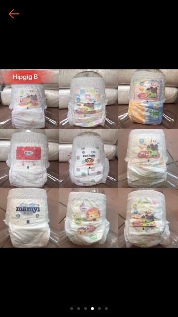 Bỉm quần trần Hipgig bnowy size M100/L100/XL100/XXL100/XXXL100 100 miếng