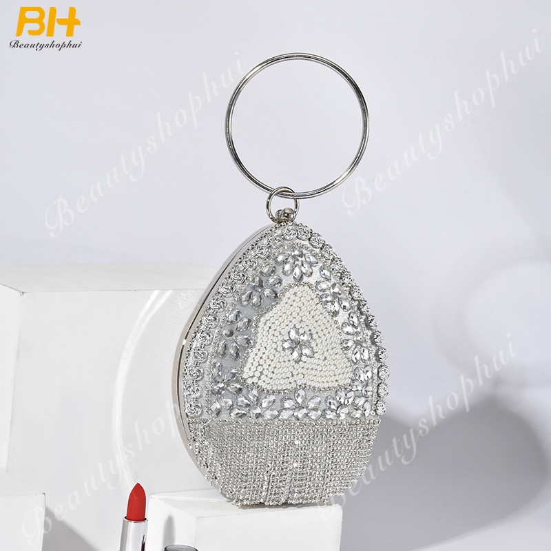 Túi Xách Đính Đá Hình Giọt Nước Phong Cách Âu Mỹ Thời Trang Dự Tiệc Cho Nữ