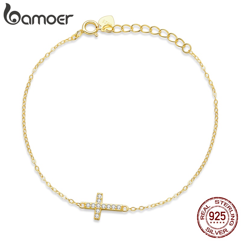 Vòng tay BAMOER bạc 925 mặt thánh giá thời trang dành cho nữ