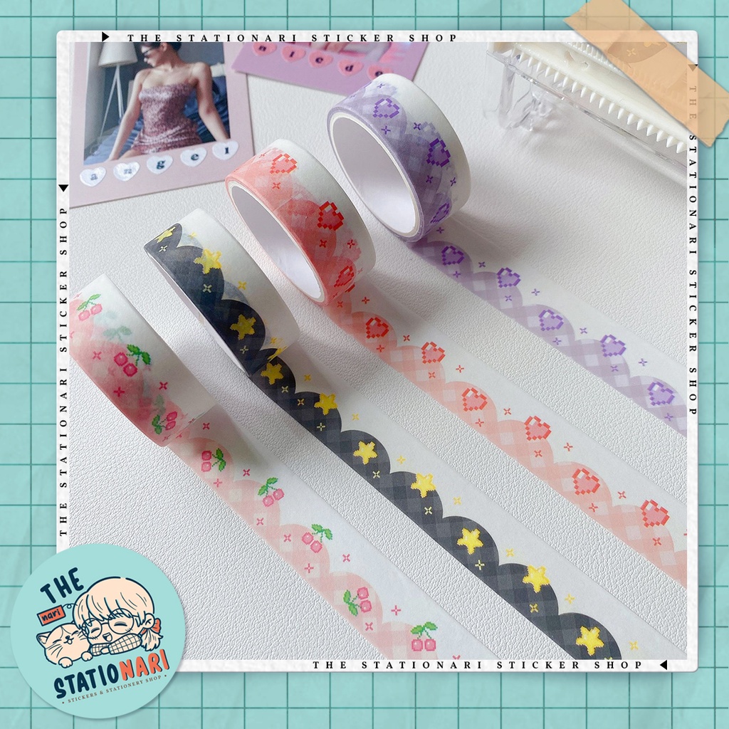 Cuộn Washi Tape Màu Pastel Họa Tiết Dễ Thương Trang Trí Sổ