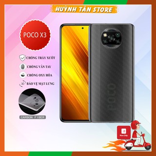 Miếng dán decal carbon mặt sau Xiaomi Poco X3 , X3 Pro chống trầy mặt lưng, chống bám vân tay